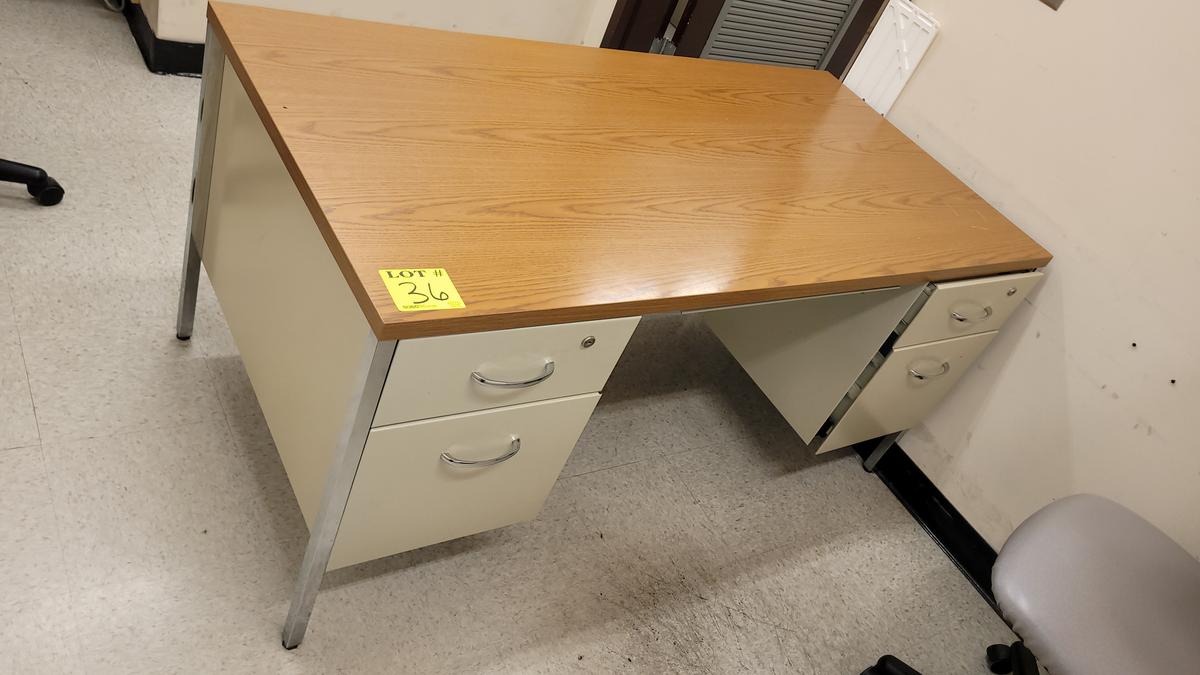 DESK METAL WITH WOOD TOP 60" X 30" X 28.5"