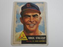1953 TOPPS BASEBALL #180 VIRGIL STALLCUP ST LOUIS CARDINALS