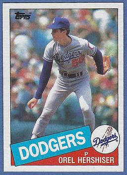 High Grade 1985 Topps #493 Orel Hersheiser RC Los Angeles Dodgers