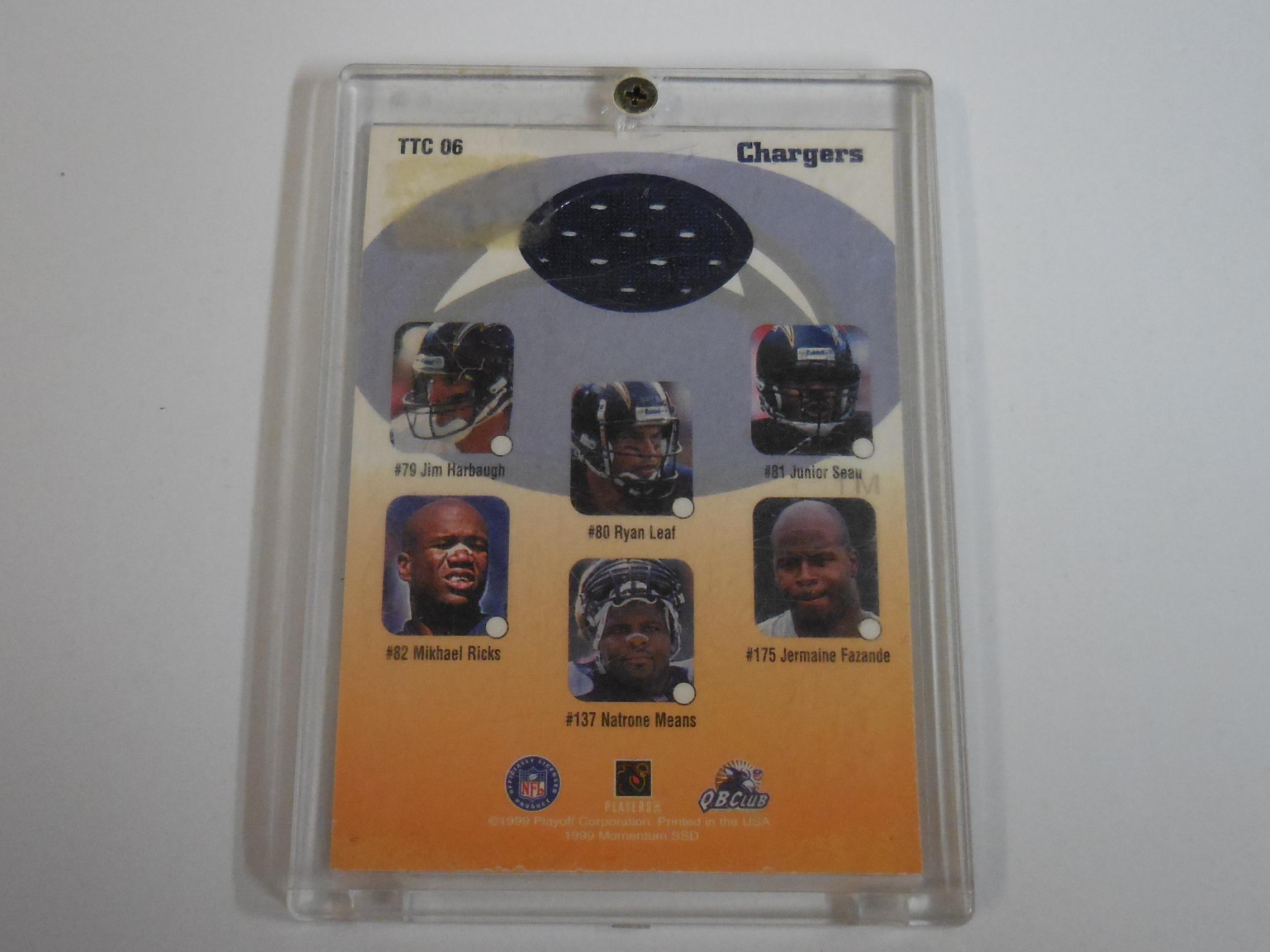 1999 PLAYOFF SAN DIEGO CHARGERS TEAM THREADS CHECKLIST 3 COLOR PATCH JERSEY