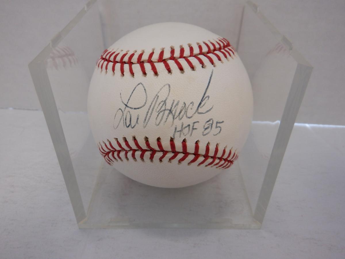 LOU BROCK SIGNED AUTO BASEBALL