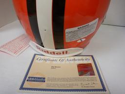 JIM BROWN SIGNED AUTO CLEVELAND BROWNS FULL SIZE HELMET. STEINER COA. HELMET HAS SOME DISCOLERING