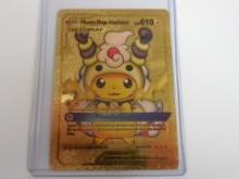 TCG CUSTOM MADE GOLD FOIL PIKACHU MEGA AMPHAROS COSPLAY CARD