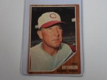 1962 TOPPS BASEBALL #172 FRED HUTCHINSON CINCINNATI REDS MANAGER VINTAGE