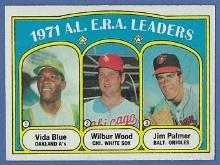 High Grade 1972 Topps #92 ERA Leaders Jim Palmer Vida Blue