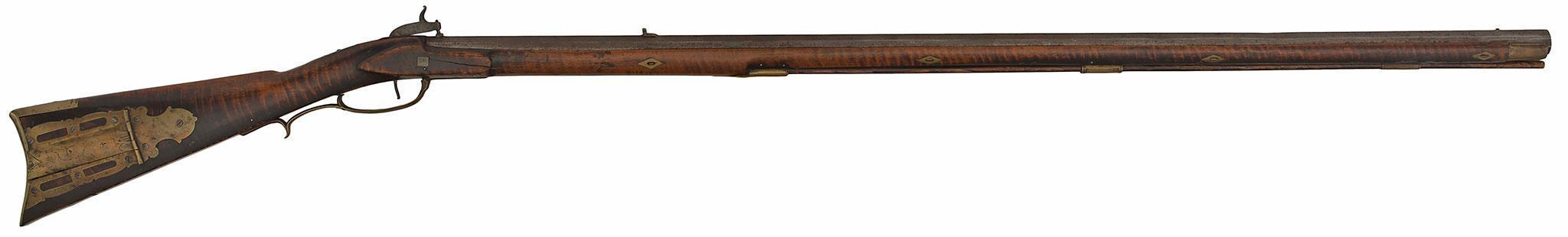 A Rare Pilllock Pennsylvannnia Or Kentucky Style Rifle By John Guest