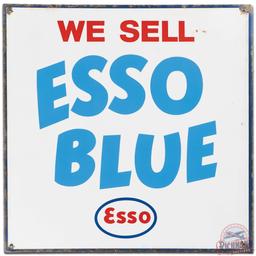 We Sell Esso Blue DS Porcelain Flange Sign w/ Logo