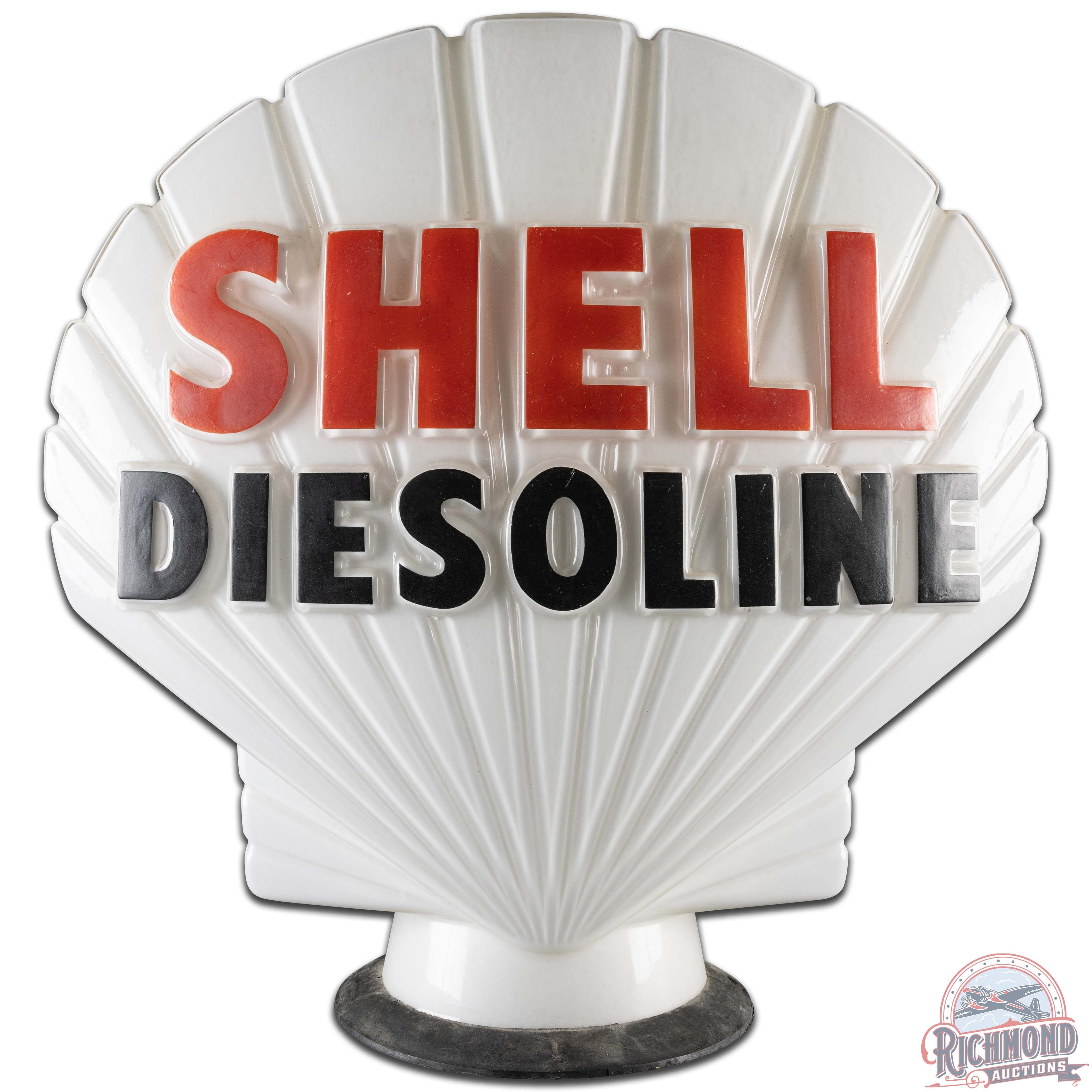 Shell Diesoline OPC Milk Glass Gas Pump Globe