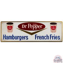 Drink Dr. Pepper Hamburgers French Fries Emb. Foil Sign w/ Cups