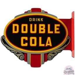 1940s NOS Drink Double Cola Die Cut DS Tin Flange Sign