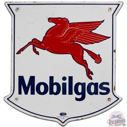 Mobilgas SS Porcelain Pump Plate Sign w/ Pegasus