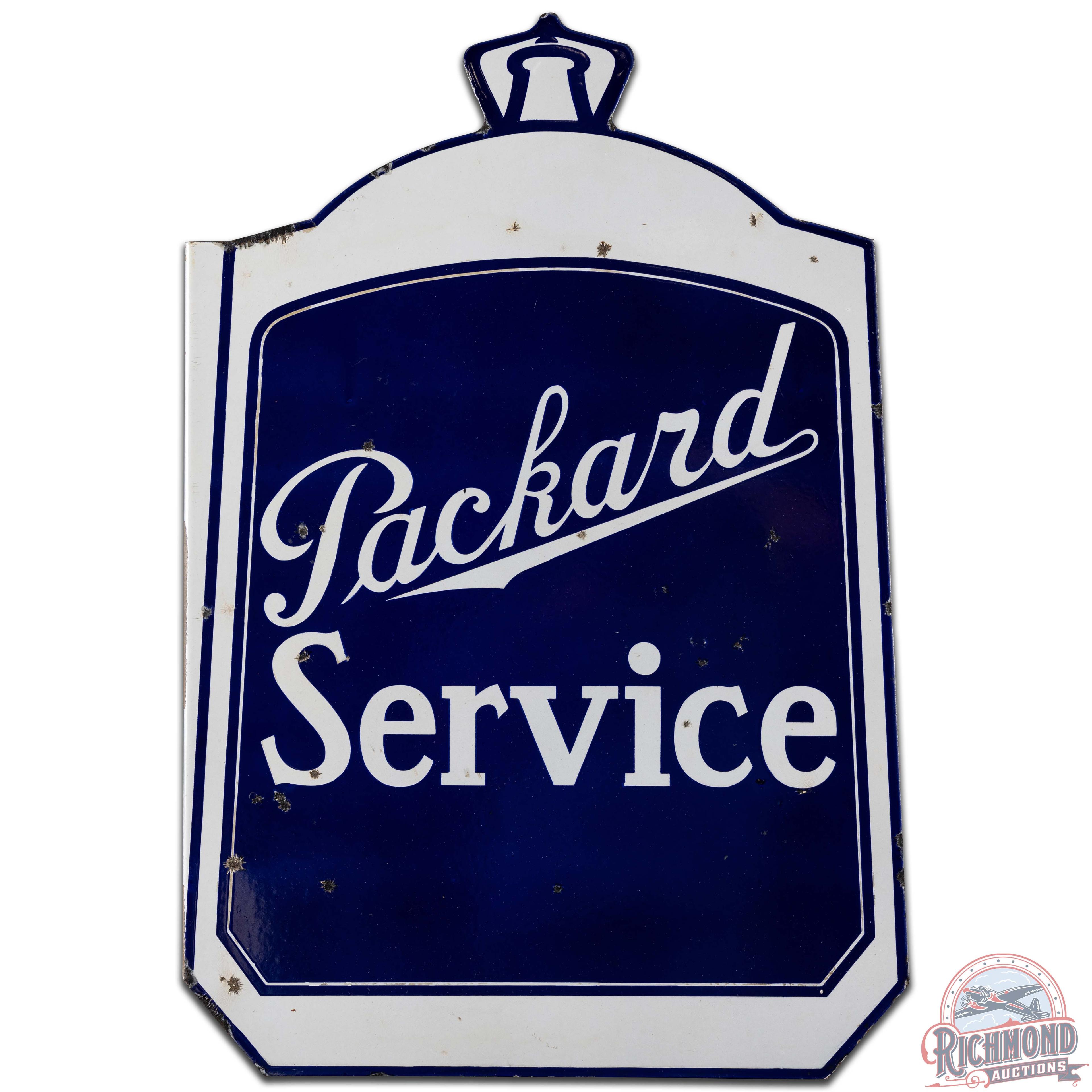 Packard Service Die Cut DS Porcelain Flange Sign