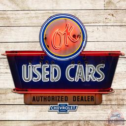 Chevrolet Ok Used Cars Authorized Dealer 6' DS Porcelain Neon Sign