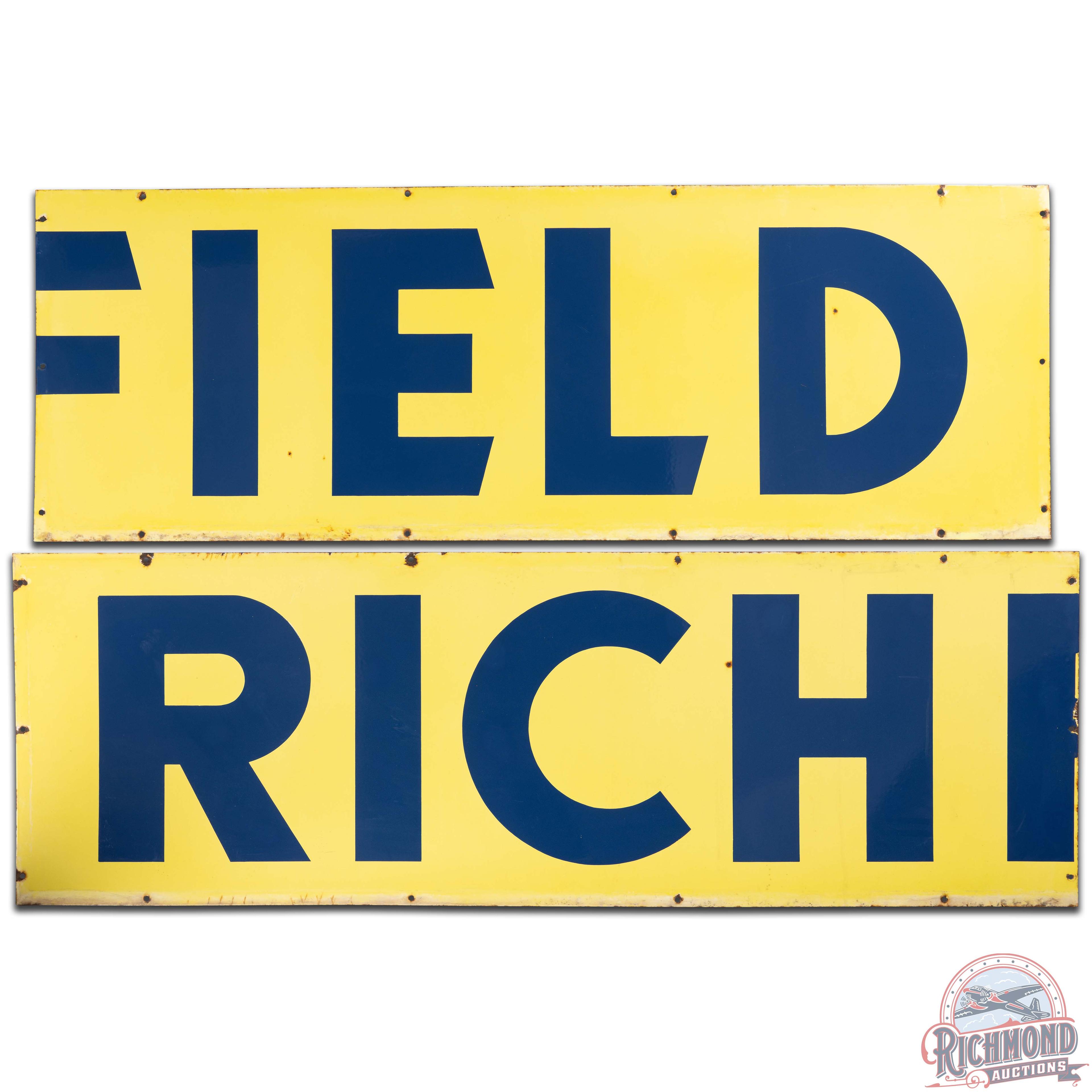 Richfield Gasoline 2-Piece DS Porcelain Station Sign