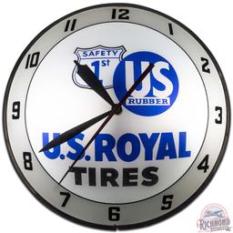 US Royal Tires "Safety 1st" 15" Double Bubble Advertising Clock