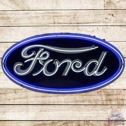 Ford Automobiles 6' SS Porcelain Neon Sign "Wide Border"