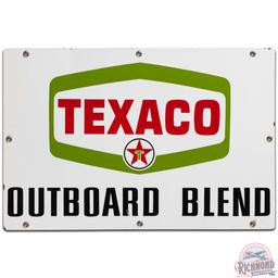 Texaco Outboard Blend SS Porcelain Gas Pump Plate Sign Green
