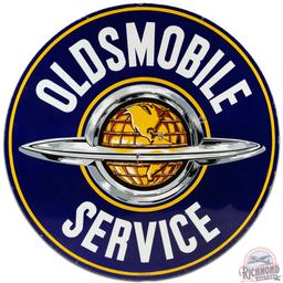 Oldsmobile Service 60' DS Porcelain Sign w/ World Logo