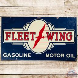 Fleet Wing Gasoline Motor Oil DS Porcelain Sign w/ Bird & Speedlines