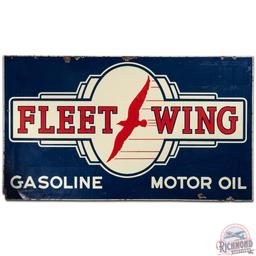 Fleet Wing Gasoline Motor Oil DS Porcelain Sign w/ Bird & Speedlines