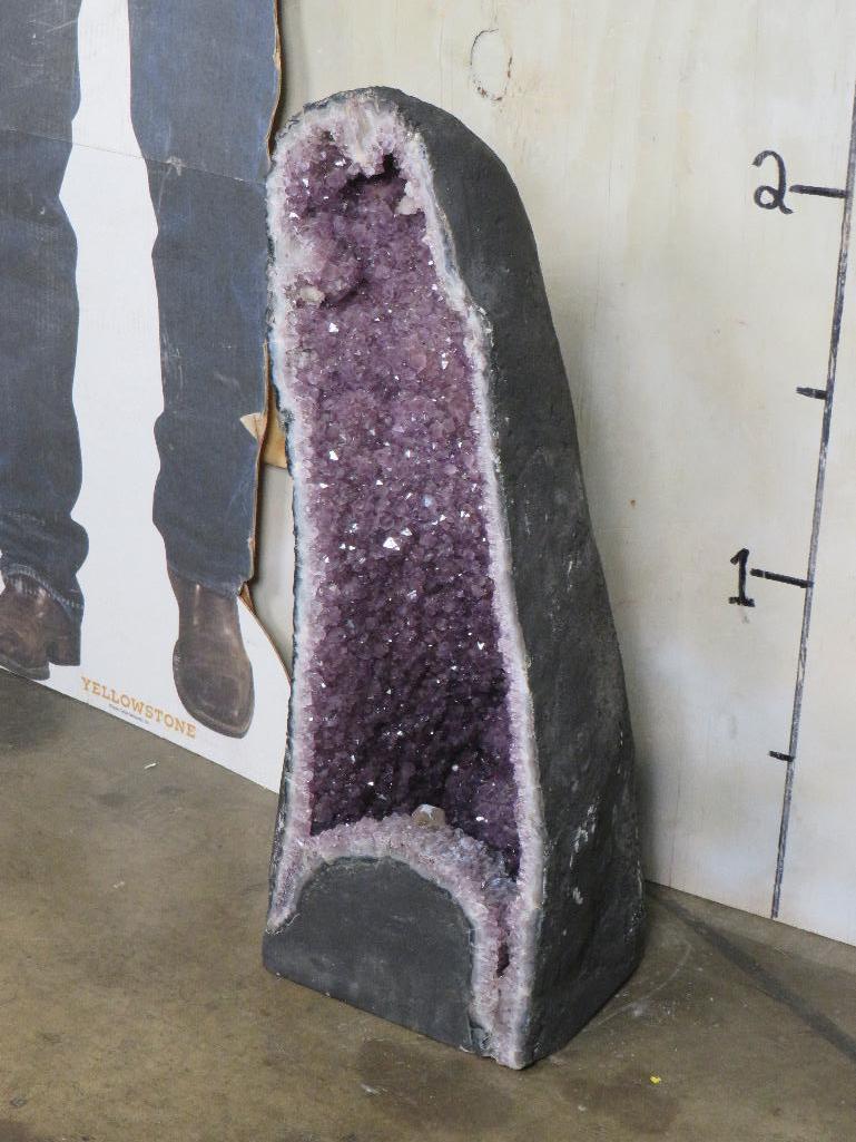 Beautiful XXL Brazilian Amethyst Geode Cathedral Tower, Cut base-Dark Purple Stunning ROCKS&MINERAL