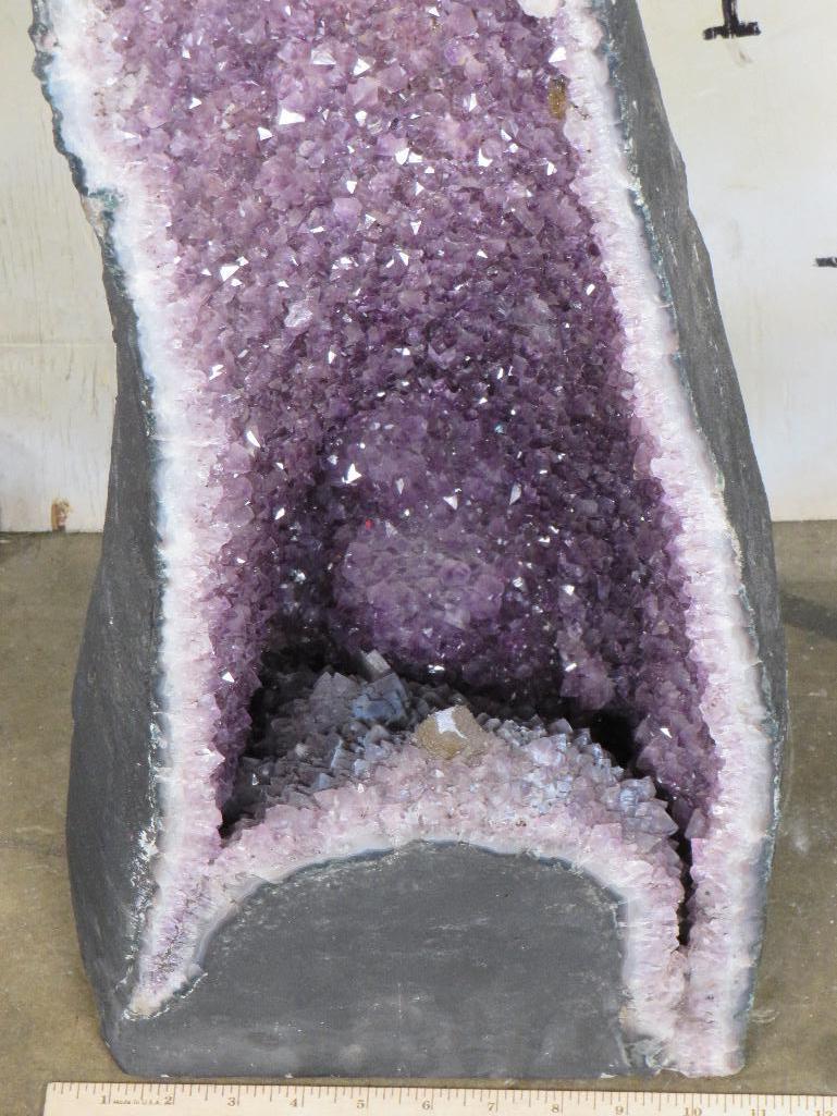 Beautiful XXL Brazilian Amethyst Geode Cathedral Tower, Cut base-Dark Purple Stunning ROCKS&MINERAL