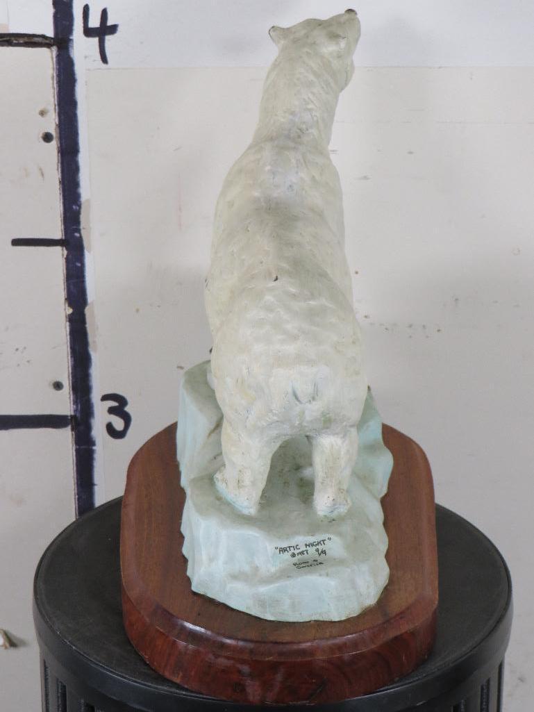 Original Casting 9/9 Solid Bronze (wood base) by Artist Ronald Sweeten "Artic Night" 1987 ART