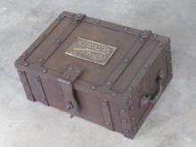 BIG Wild WEst Cast Iron Strong Box w/Winchester Arms Plaque LOCKBOX/GUN SAFE/AMMO BOX