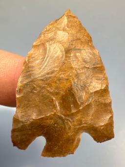 FINE 1 3/8" Gem Quality Basal Notch Point, Jasper, Found in New Jersey
