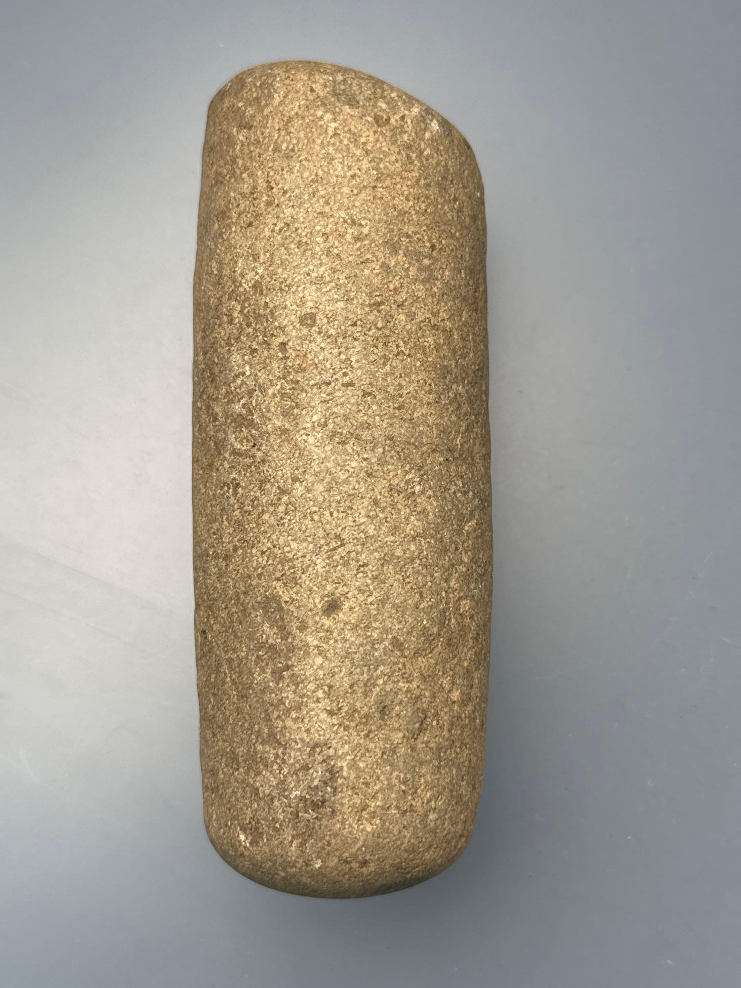 6 1/2" Heavily Polished Roller PEstle, Found in Lancaster Co., PA, Ex: Frank Christopher Collection