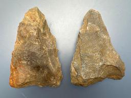 Pair of Rhyolite Triangular Blade Preforms, Found in Jim Thorpe Area in Pennsylvania, Longest is 2 1