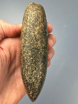 SUPERB 4 1/4" Polished Hardstone Celt, Found in Seneca Co., Ohio, Well-Made Example, Ex: Walt Podpor