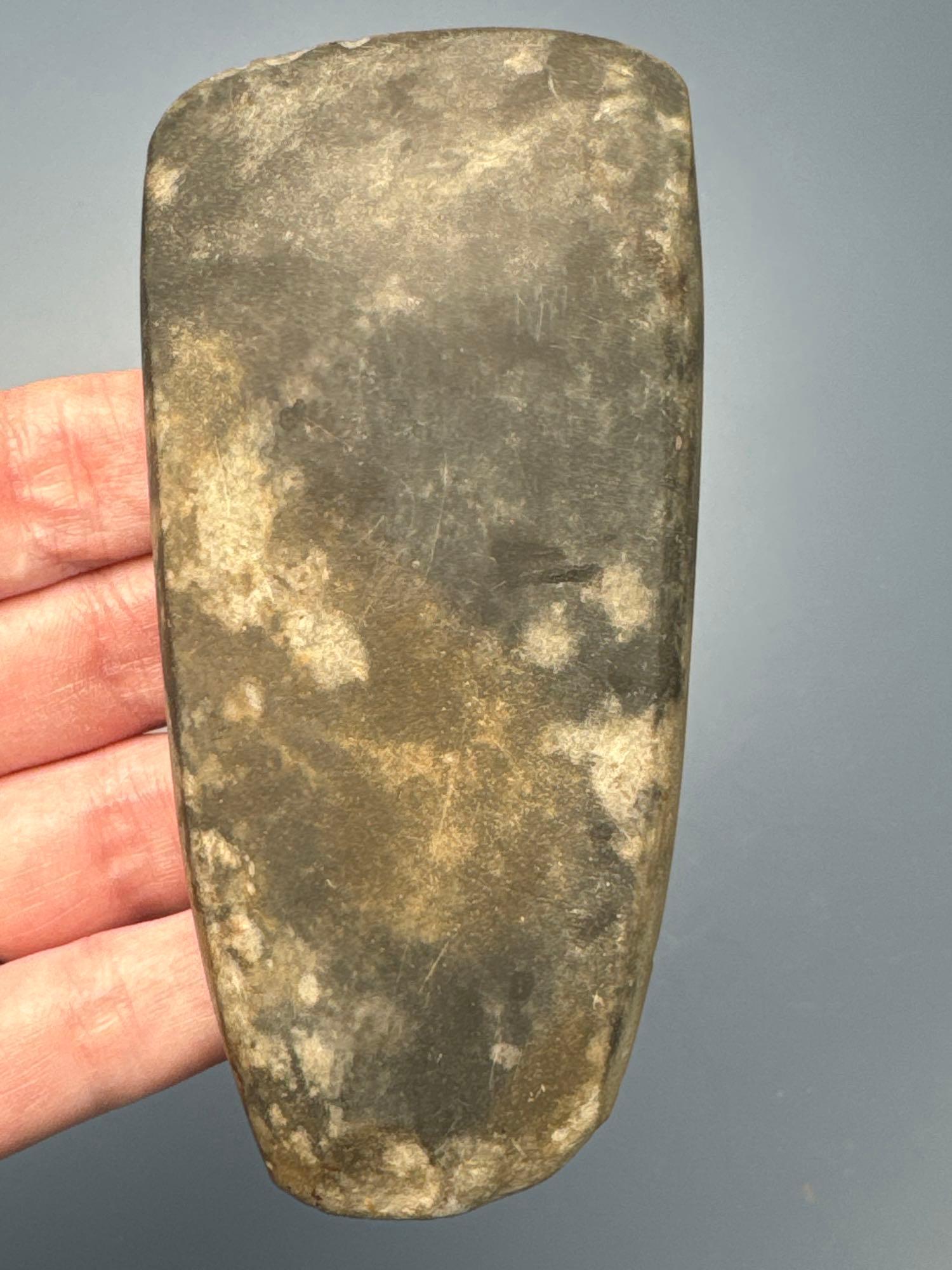 Quality 4 1/16" Indurated Hardstone Celt, Nice Form and Bit, Found in Lewisburg, Union Co, PA, Ex: P