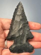 3 1/2" Beveled Black Flint Thebes, Found by Pat Layshack, Richland Co., Ohio