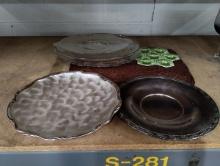 LOT OF SERVING TRAYS AND MISC