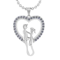 0.75 Ctw SI2/I1 Diamond 14K White Gold valentine's day theme pendant necklace