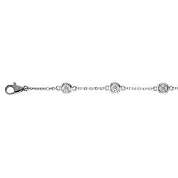 Diamond Anklet Bracelet Bezel Set 14K White Gold 0.50ctw