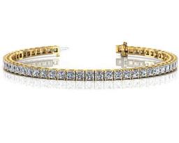 CERTIFIED 14K YELLOW GOLD 7 CTW G-H SI2/I1 CLASSIC FOUR PRONG DIAMOND TENNIS BRACELET MADE IN USA