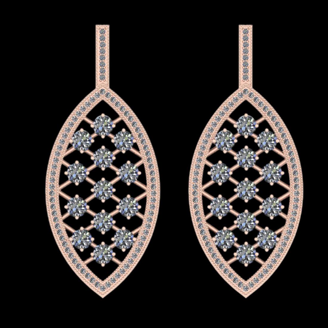 5.61 Ctw VS/SI1 Diamond 14K Rose Gold Dangling Earrings