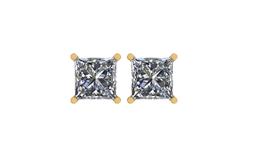 Certified 1 CTW Princess Diamond Stud Earrings D/SI3