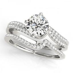 CERTIFIED 18KT WHITE GOLD 1.05 CTW J-K/VS-SI1 DIAMOND BRIDAL SET