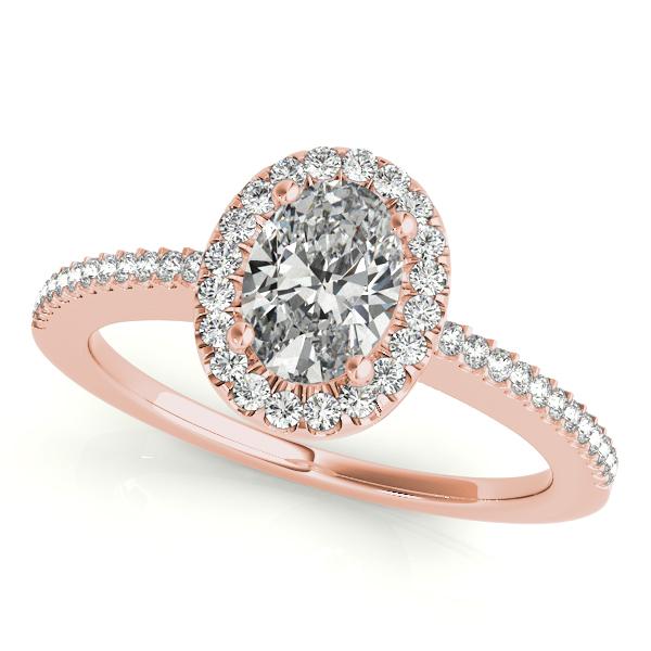 Certified 0.70 Ctw SI2/I1 Diamond 14K Rose Gold Engagement Halo Ring