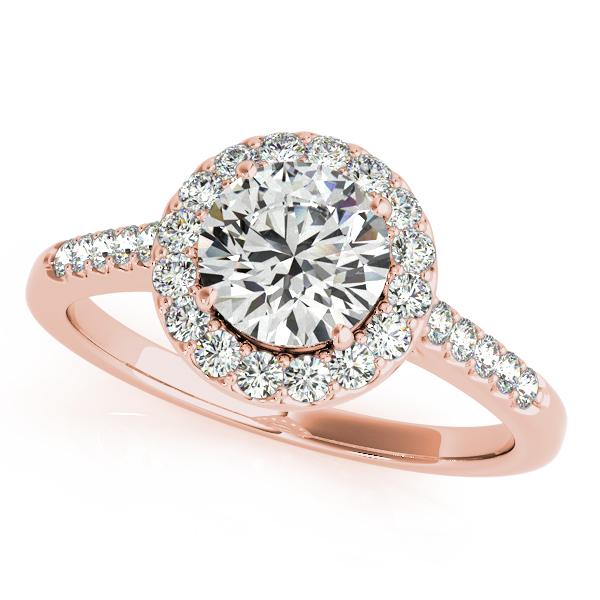 CERTIFIED 18K ROSE GOLD 1.22 CTW J-K/VS-SI1 DIAMOND HALO ENGAGEMENT RING