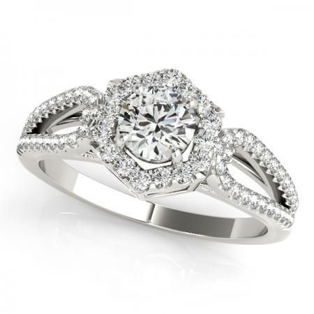 CERTIFIED PLATINUM 1.38 CTW J-K/VS-SI1 DIAMOND HALO ENGAGEMENT RING