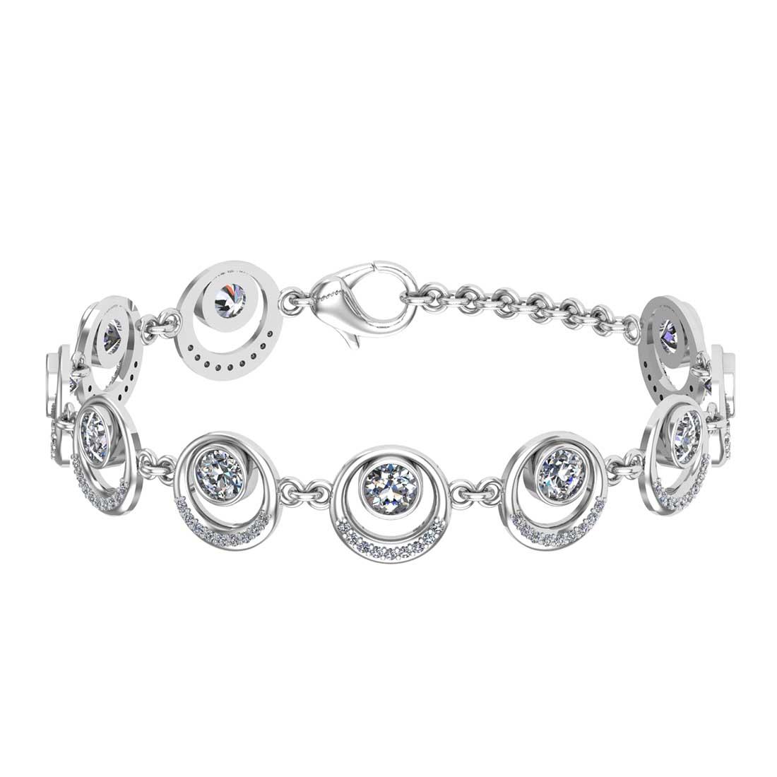 5.72 Ctw VS/SI1 Diamond Style Bezel&Prong Set 14K White Gold Tennis Bracelet