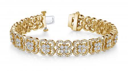 14KT YELLOW GOLD 5 CTW G-H VS2/SI1 BLOSSOMING BEAUTY DIAMOND BRACELET