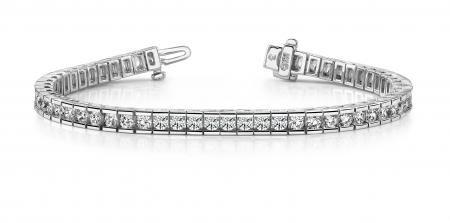 14KT WHITE GOLD 2.50 CTW G-H VS2/SI1 CLASSIC DIAMOND BOX TENNIS BRACELET