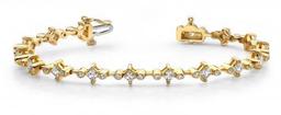 14KT YELLOW GOLD 3 CTW G-H SI2/SI3 PRONG AND BEZEL SET DIAMOND BRACELET