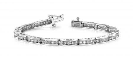 14KT WHITE GOLD 3 CTW G-H SI2/SI3 CHANNEL LINK BRACELET