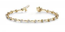 14KT YELLOW GOLD 1 CTW G-H VS2/SI1 ALTERNATING DIAMOND DROP BRACELET